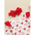 thumbnail image 5 of Kiapeise Baby Girl Valentine 's Day Outfits Love Heart Ruffles Romper Pants Headband 3Pcs, 5 of 8