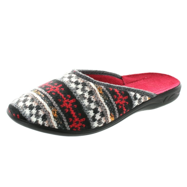 SC Home Collection SC Home Collection Womens Comfortable Cozy Closed Toe Knit Print Slippers