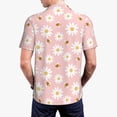thumbnail image 3 of Balery Daisy And Bee Printed Men’s Short Sleeve Polo Shirt, Midweight Men's Shirt,Golf Polo shirts -Small, 3 of 8