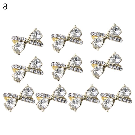 UDIYO 10Pcs/Set Nail Alloy Ornament Various Shape Non-Fading AB Coating Vintage Series Art Parts Charms Metal Accessories for Female