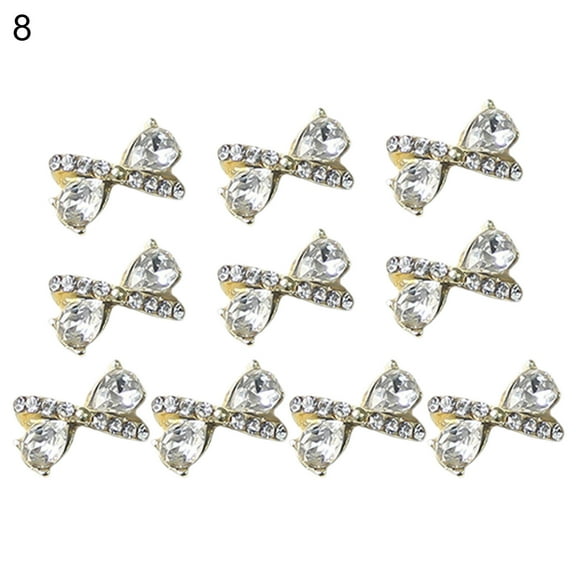 UDIYO 10Pcs/Set Nail Alloy Ornament Various Shape Non-Fading AB Coating Vintage Series Art Parts Charms Metal Accessories for Female
