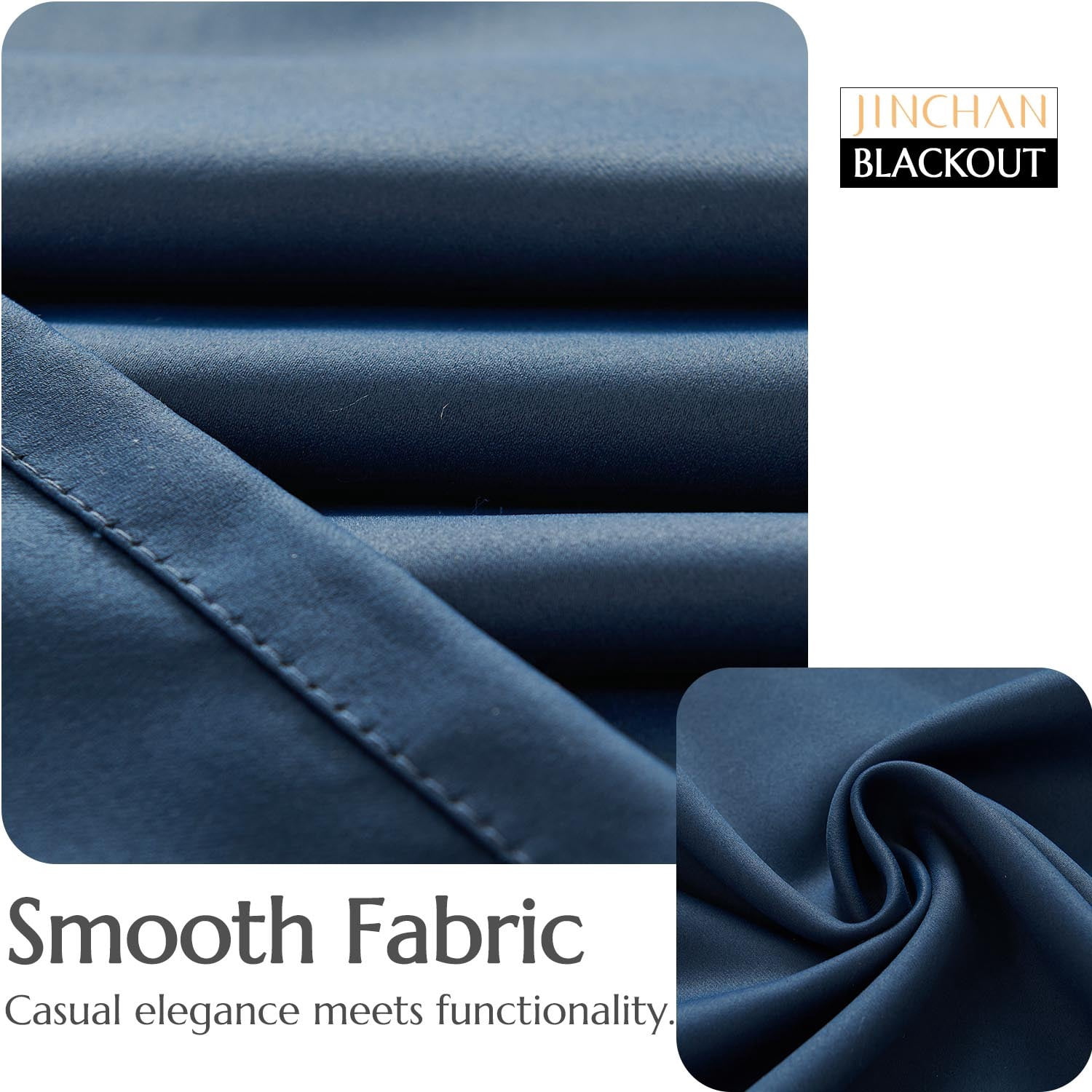 Curtainking Thermal Insulated Blackout Curtains Grommet Curtains for Bedroom 2 Panels, 40x54 inch, Navy Blue