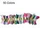 thumbnail image 1 of Juego de 50 madejas de hilo de colores para bordar y coser, para hacer tú mismo, con agujas de fieltro, kit de 5 ciclos de bambú, 1 of 15