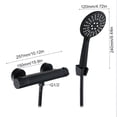 thumbnail image 4 of Shower System Kit High Pressure Shower Head and Handheld Shower  Matte Black Brass Valve Dual Shower Head Hose, 4 of 10