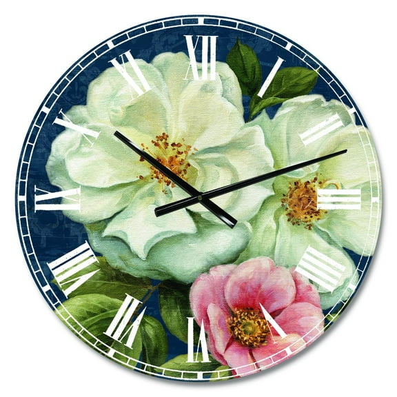 Designart Oversized Multicolor Analog Round Farmhouse Modern Wall Clocks, CLM31122-C23