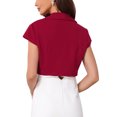 thumbnail image 3 of INSPIRE CHIC Women's Formal Crop Cardigan 3D Flower Collared Short Sleeve Wedding Guest Jacket Bolero XL Burgundy, 3 of 6