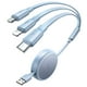 thumbnail image 1 of Cable de carga LISEN Multi 3 en 1 para iPhone 16 retráctil azul, 1 of 7