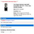 thumbnail image 2 of Turn Signal Indicator Light Bulb - Compatible with 1977 - 1979, 1983 Chrysler Cordoba 1978, 2 of 2