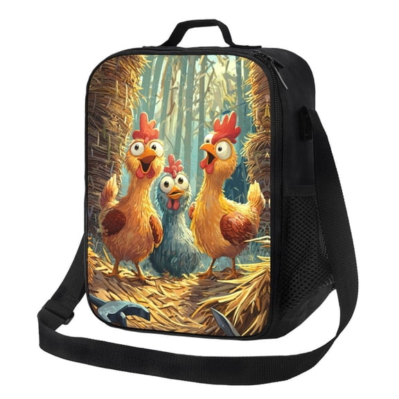 Chicken Lunch Bag Reusable Lunch Box Insulated Tote Bag with Adjustable Shoulder Strap