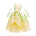 thumbnail image 2 of Green Princess Dress Halloween Costumes, Suit with Crown Wand Necklace Earrings Bracelet and Sleeves, Cosplay Costume for Birthday Party, 2 of 9
