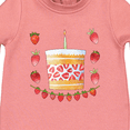 thumbnail image 3 of Inktastic Strawberry First Birthday Cake Baby Fleece Romper, 3 of 4