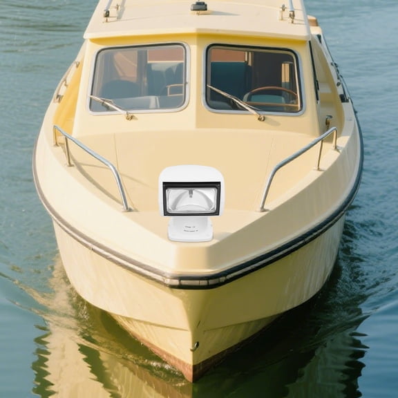 100W Modern White Boat Search Light Remote Control Marine Spotlight 360 Rotate 2500LM 12V