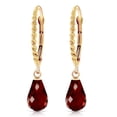 thumbnail image 2 of Galaxy Gold 3 Carat 14k Solid Gold Leverback Earrings Briolette Garnet, 2 of 2