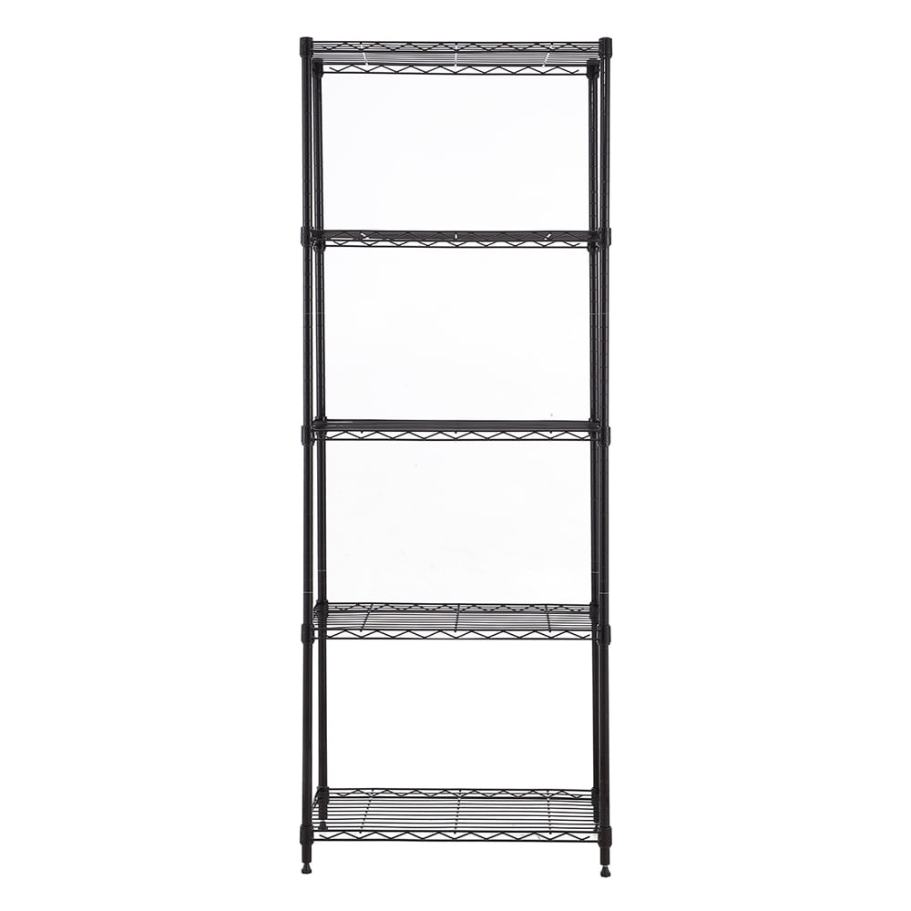 5 tier black utility wire shelving unit 14x24x63in