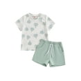thumbnail image 2 of Aojekbee Little Boys Summer Shorts Sets Short Sleeve Tree Print Tops and Drawstring Shorts Sets, 2 of 10