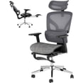 thumbnail image 1 of Ergonomic Office Chair with Breathable Mesh Back, High Back Support, 3D Adjustable Armrests, and Smooth Rolling Wheels – Comfortable Desk Chair for Work, Study, or Gaming with Foot pad (Grey), 1 of 8