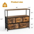 thumbnail image 6 of edx TV Stand with 5 Drawer Dresser Open Shelves, Fits TV up to 45 Inches, Rust Brown, 6 of 8