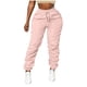 thumbnail image 4 of Amzcrzy Pantalones Cargo Mujer Color Liso Ligeros Senderismo Detalle Fruncido Cintura Elástica Cordón Cómodos Jogging Tallas S-2XL Rosa, 4 of 7