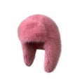 thumbnail image 3 of harmtty Lei Feng Hat Solid Color Imitation Fox Fur Skiing Hat Autumn Winter Women Warm Hat Outdoor Activities Accessories, 3 of 8