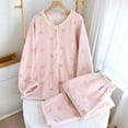 thumbnail image 2 of FAWUUDO Women's Cotton Long Sleeve Pajama Set Button Down Pjs Set, 2 of 4