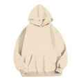thumbnail image 5 of UPPADA Womens 2 Piece Sweatsuits Drawstring Hoodies and Sweatpants Dressy 2 Piece Set Tracksuit Trendy Fall Spring Long Sleeve Zip Up Sweatshirt and Jogger Outfit Beige,S, 5 of 7