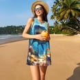 thumbnail image 3 of Fotbe Colorful Underwater Shark Vestido de Verano sin Mangas para Mujer – Vestido Midi Línea A, Estilo Camiseta Floral, Vestido Playero Casual y Fluido, 3 of 7