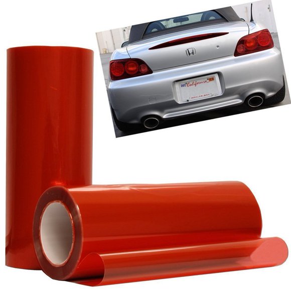 Película de vinilo tintada para luces traseras de faros delanteros autoadhesivas de 12 por 48 pulgadas (12 x 48 rojo)