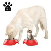 Angle View: Pet Bowls – Raised Stainless Steel Dish– Set of 2, 24 Fl Oz by PETMAKER (Red)
