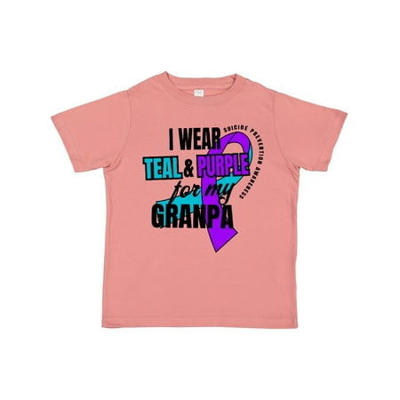 

Inktastic Suicide Prevention I Wear Teal and Purple for My Granpa Gift Toddler Boy or Toddler Girl T-Shirt