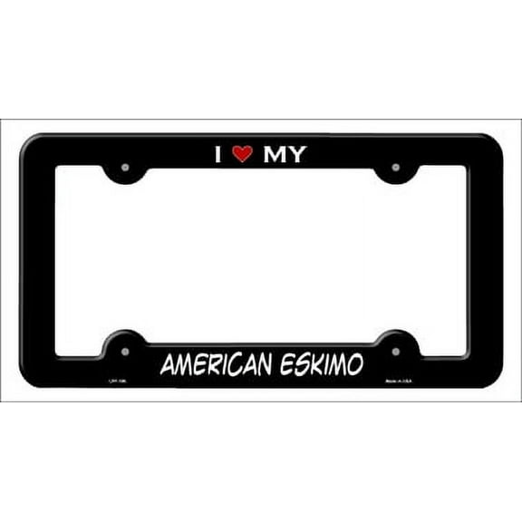 Smart Blonde LPF-196 6 x 12 in. American Eskimo Novelty Metal License Plate Frame