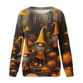 thumbnail image 4 of CNKOO Pullover Tops For Womens Print O Neck Sweatshirt  Neck Fit Pullover Tops Suitable Long Sleeve Workout Shirts Loose Blouse, 4 of 4