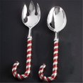 thumbnail image 1 of Godinger 7141 Candy Cane Salad Spoon & Fork, 1 of 1