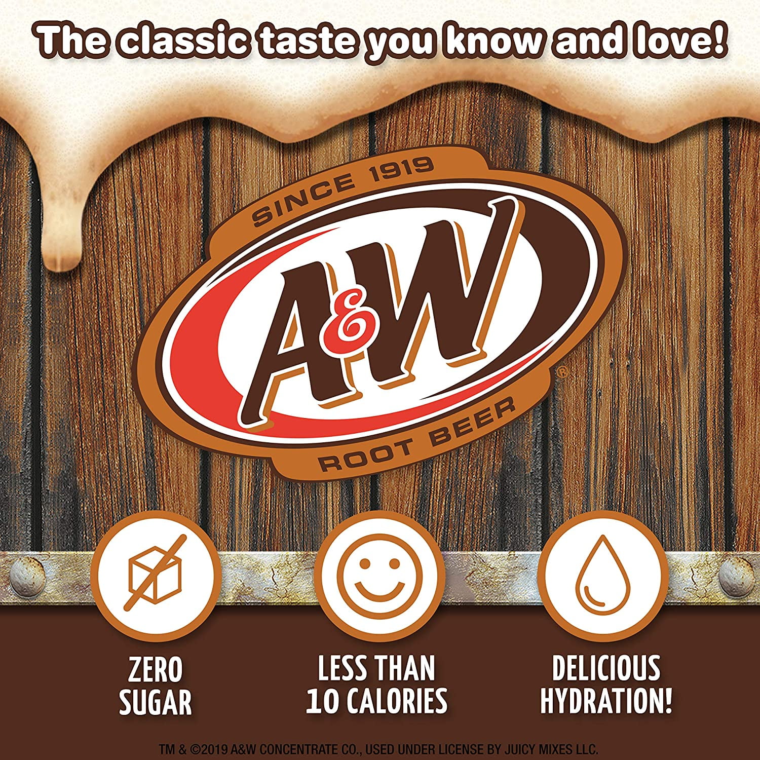 A&W Powder Drink Mix, Root Beer Pack Of 12