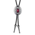 thumbnail image 3 of Corbata Bolo para Hombre jinwen Boda Collar PU Cuero Cuerda Western Cowboy rojo, 3 of 4