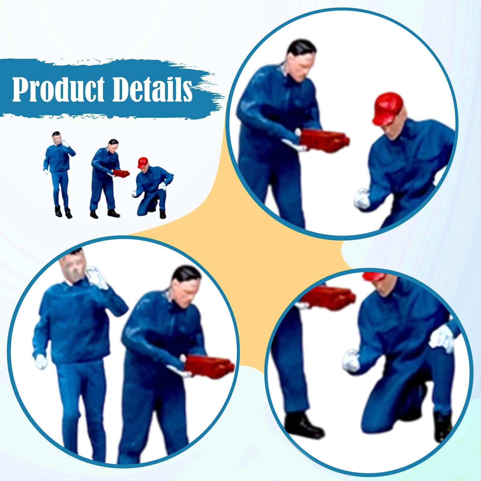 3 Pieces People Figures Miniature Model Resin Material for DIY Scene Decor Model Enthusiasts Layout