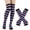 Gold, variant on Aquvino Women Fine Striped Thigh High Stockings Over Knee High Socks Christmas Festival high long Socks Leg Warmers For Women and Fingerless Gloves for Women