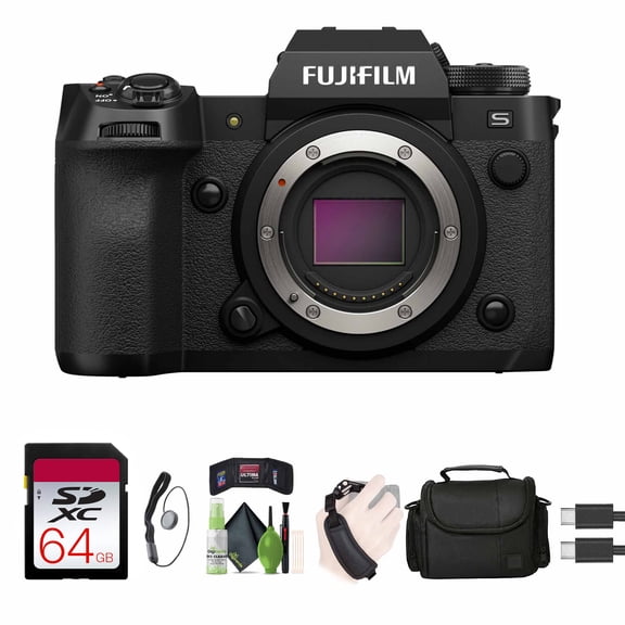 FUJIFILM X-H2S Mirrorless Camera, 64GB Memory Card, Lens Cap Keeper, Bundle
