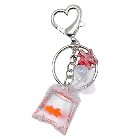 Lovely Cartoon Pet Fish Charm Keychain Cute Ornament Pendant Car Keyring Purse Bag Backpack Decoration