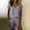 Gray, variant on mihongmao Short Outfits 2 Piece Sets Vacation Outfits 2PC Fashion Woman Round Neck Sleeveless Blouse Loose Pockets Pants Sets Brown 2X