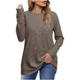 thumbnail image 5 of HAiming Womens Tops Dressy Casual Long Sleeve Crew Neck Pullover Shirts Winter Trendy Tops Basic Shirt, 5 of 7