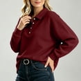 thumbnail image 5 of NominalSnug Women's Collared Sweatshirt Button Down Lightfleece Lined Loose Fit Long Sleeve Casual Pullover, 5 of 7