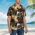 thumbnail image 3 of Pofeuu Cute Big-Eared Mouse Print Hawaiian Shirt for Men Sleeves Casual Button Down Summer Beach Dress Shirts T-Shirts,Small, 3 of 7