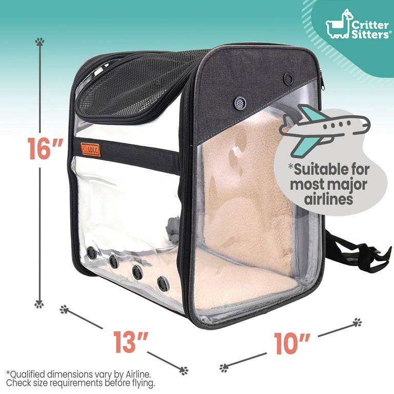 Tucker Murphy Pet™ Pet Carrier Backpack For Cats, Dogs And Small Animals,  Portable Pet Travel Carrier, Super Ventilated Design, Airline Approved,  Ideal For Traveling/hiking /camping,black And Gray