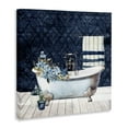 thumbnail image 4 of Stupell Industries Blue Damask Bathroom Bath & Laundry Painting Wrapped Canvas Art Print Wall Art, 30 x 30, 4 of 8