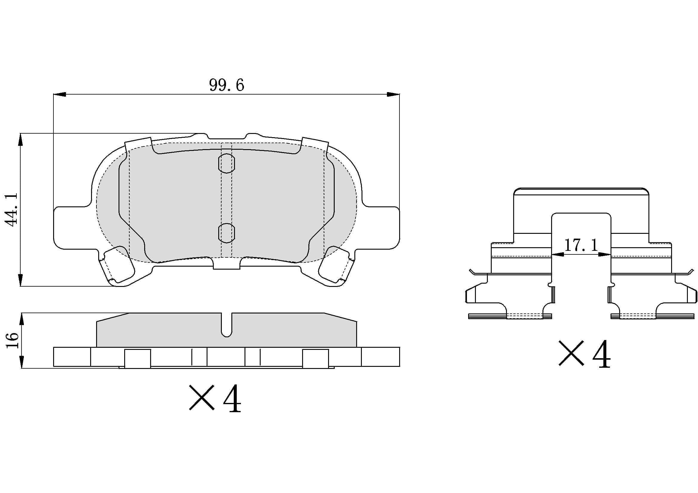 Winstop Brake Pad Set, Rear WS.0828.0.C, Toyota Camry 2006-2000