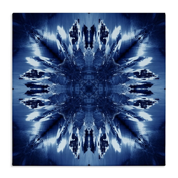 Stupell Industries Tie Dye Mirrored Shapes Abstract Painting Wrapped Canvas Art Print Wall Art, 17 x 17