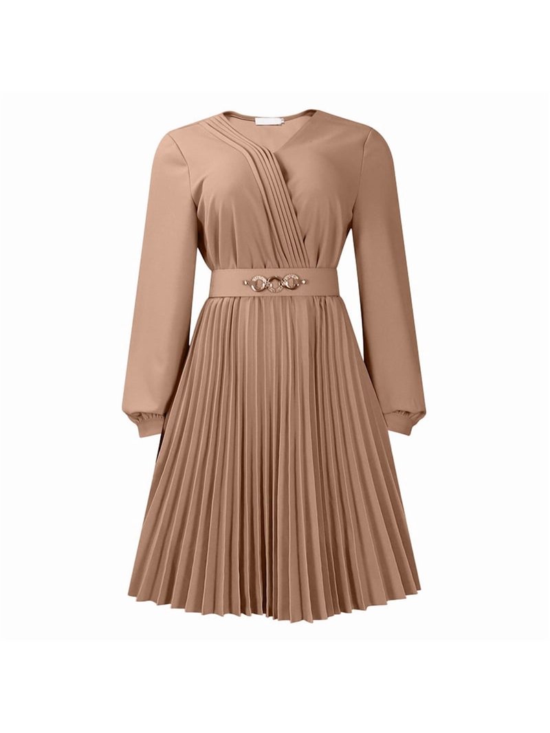 high fashion church dresses Midi Dress for Women Church Dress Fashion High Waist Business Casual Dress Cocktail with Belt White XXXL
