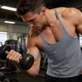 thumbnail image 2 of Men's Stringer Tank Tops Muscule Cut Bodybuilding Gym Vest Y-Back Workout Quick Dry Sleeveless T-Shirt Size 3XL Gray, 2 of 7