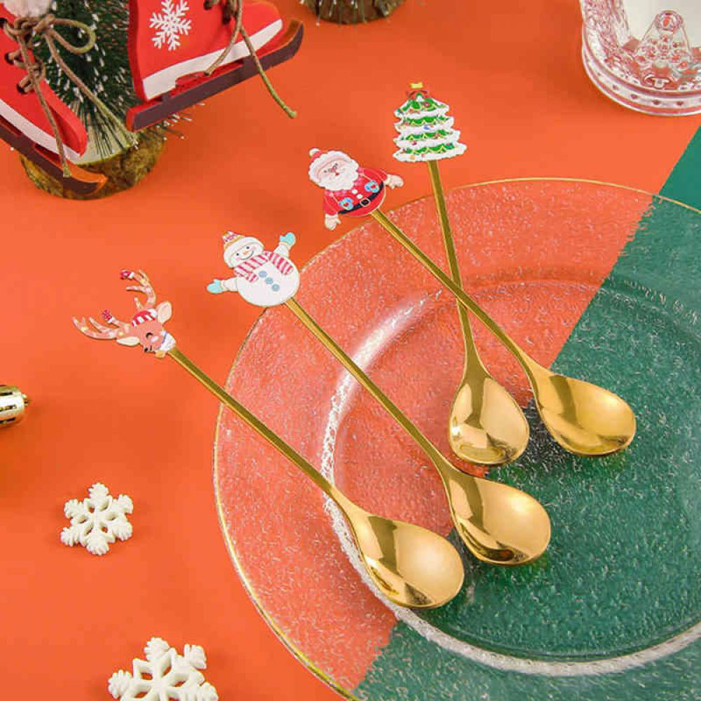 6 Pack Christmas Coffee Spoons Christmas Tableware Christmas Drink