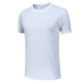 thumbnail image 5 of kamemir Summer tops Men's Cotton Short Sleeve Moisture Wicking T-Shirts with Odor Control White,L, 5 of 6